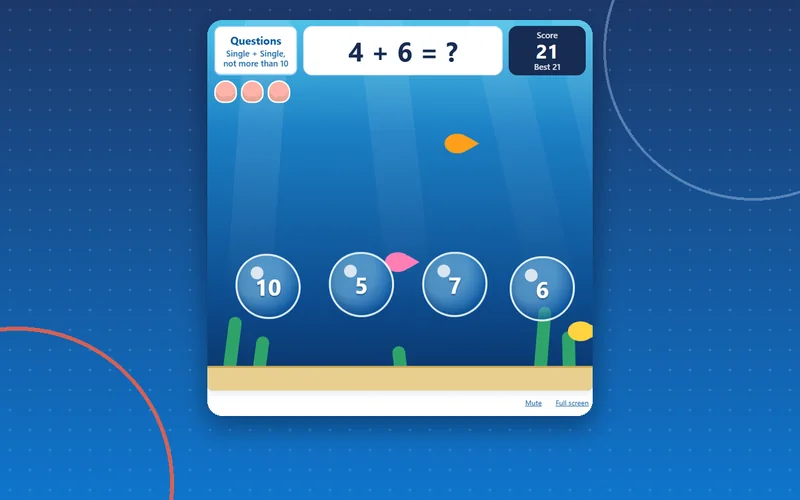 Answer Bubbles, maths game
