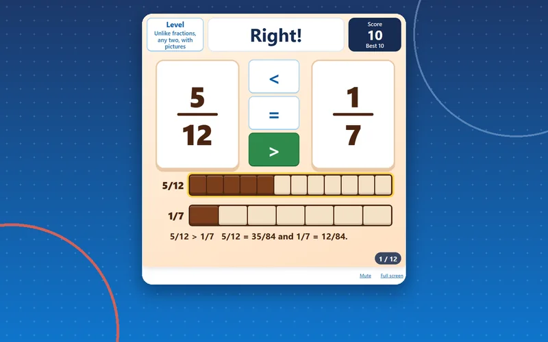 Fraction Face-off, maths game