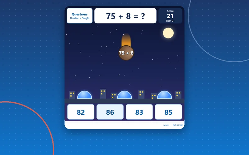 Meteor Shower, maths game