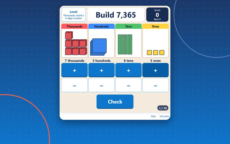Place Value Builder, maths game