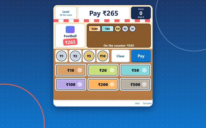 Rupee Shop, maths game