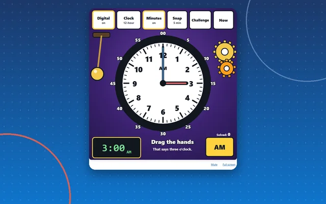 Interactive Clock, maths game