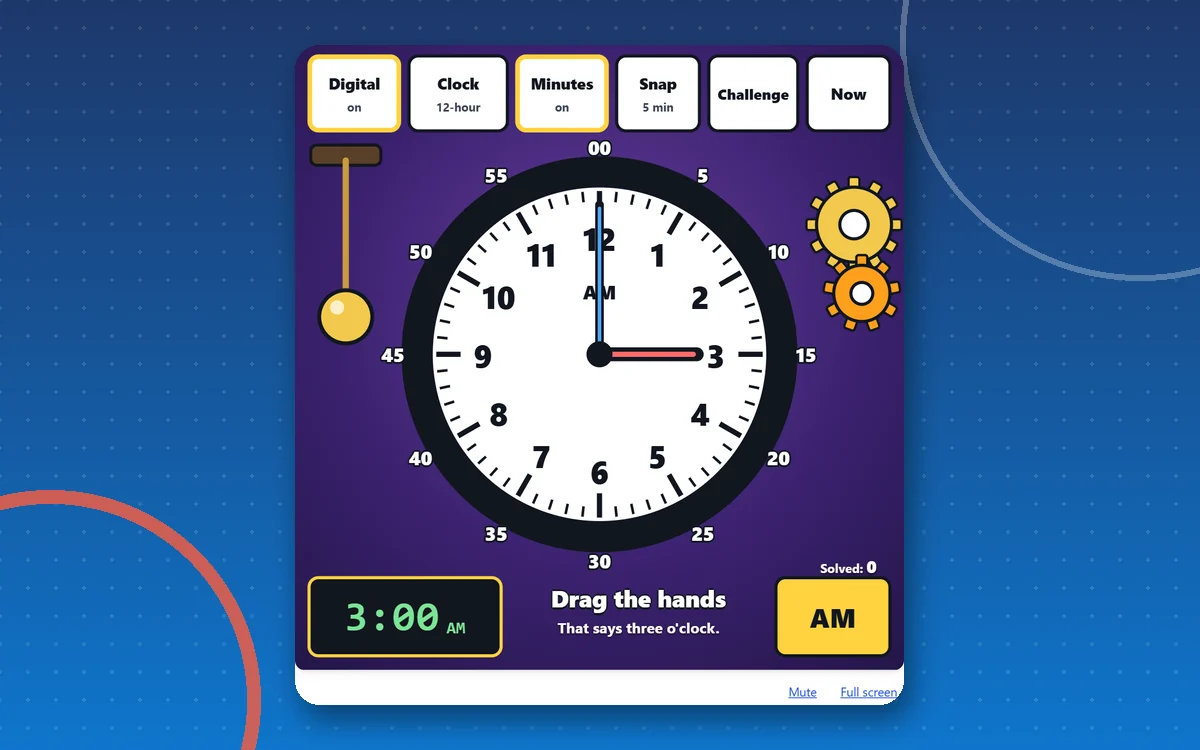 Interactive Clock — maths game