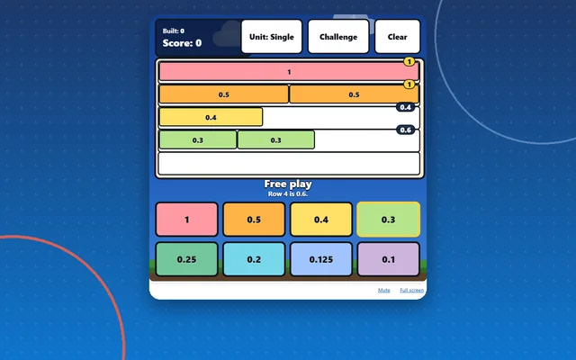 Decimal Strips, maths game