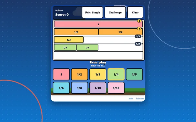 Fraction Strips, maths game