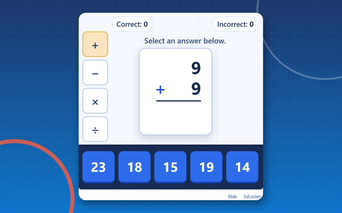 Math Flash Cards — maths game