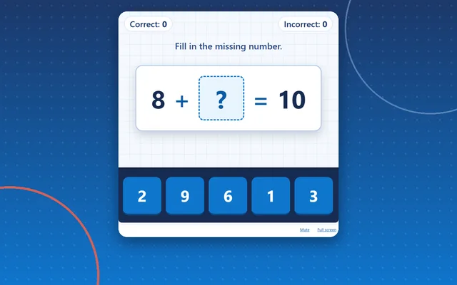 Missing Addend, maths game