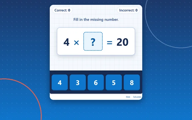 Missing Multiplier, maths game