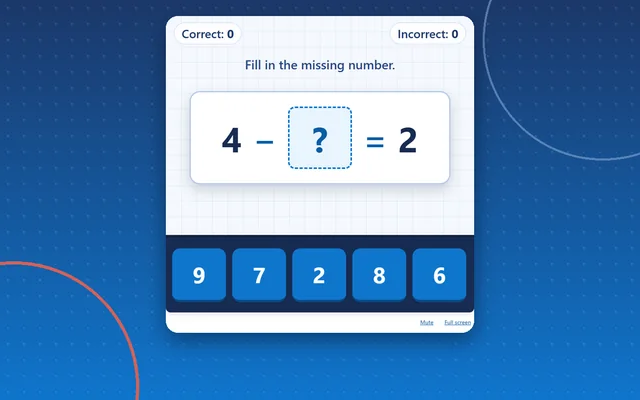 Missing Subtrahend, maths game