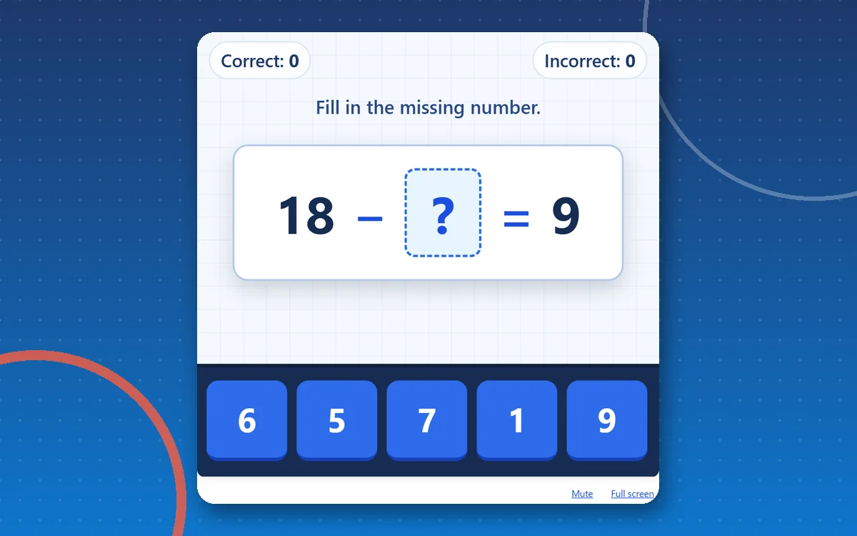 Missing Subtrahend — maths game