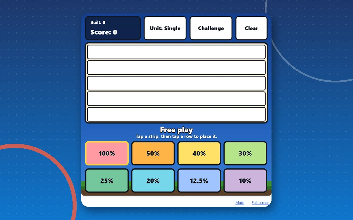 Percentage Strips — maths game