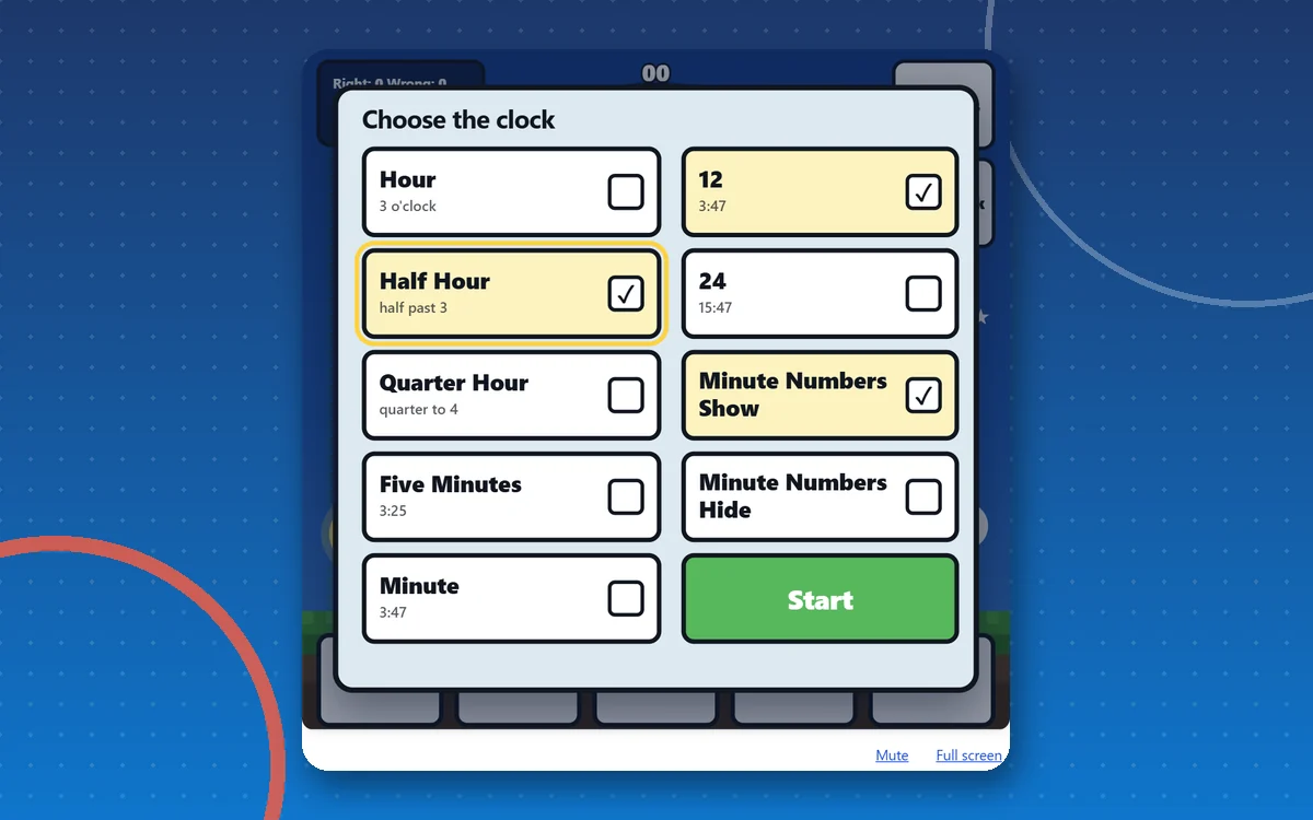 Telling Time — maths game