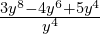 \frac{3y^8 - 4y^6 + 5y^4}{y^4}