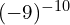 (-9)^{-10}