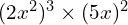 (2x^2)^3 \times (5x)^2